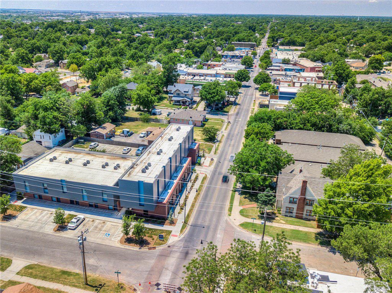 Aerial view of 1329 NW 16th St, OKC