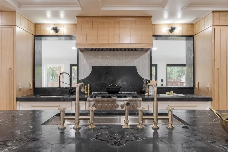 Luxury kitchen with quartz counters